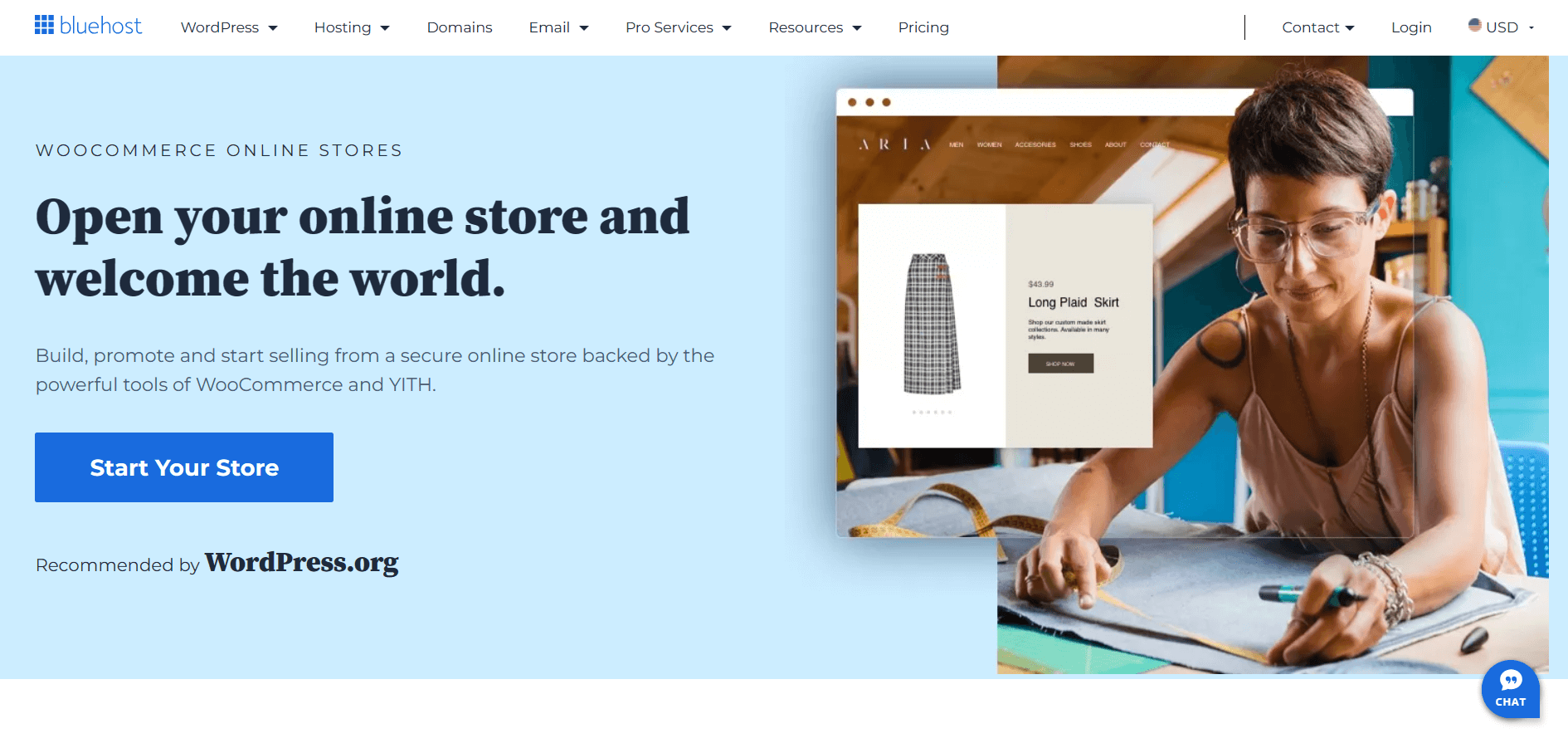 Starten Sie Ihr eCommerce-Geschäft mit dem WooCommerce-Hosting von Bluehost.