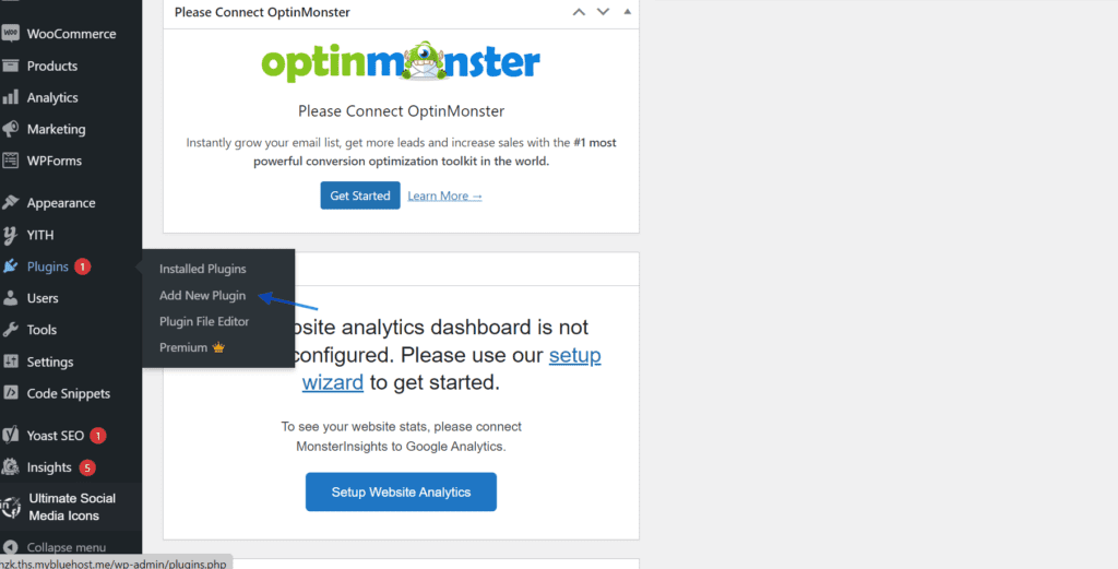 Gehen Sie auf die Registerkarte Plugins.