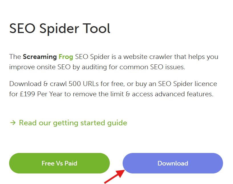 SEO Spider Werkzeug
