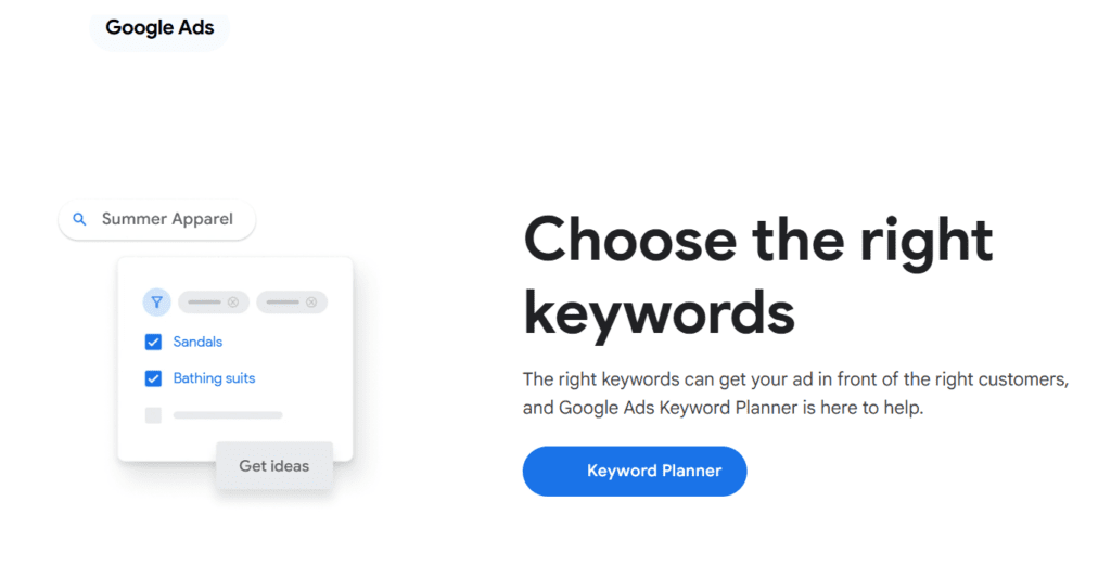 Seite des Google Keyword-Planners