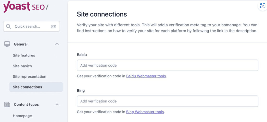 Verbindung zu Webmaster SEO-Tools