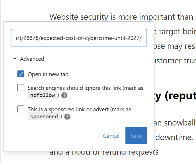 Aktualisierung interner und externer Links in WordPress