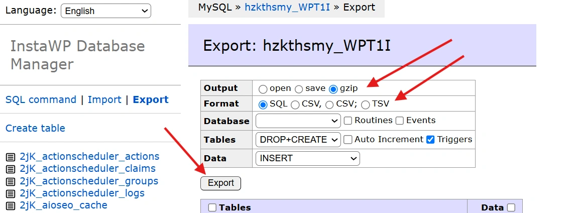 Wählen Sie das bevorzugte Dateiformat