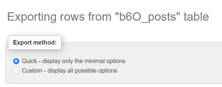 Schnellexport-Option
