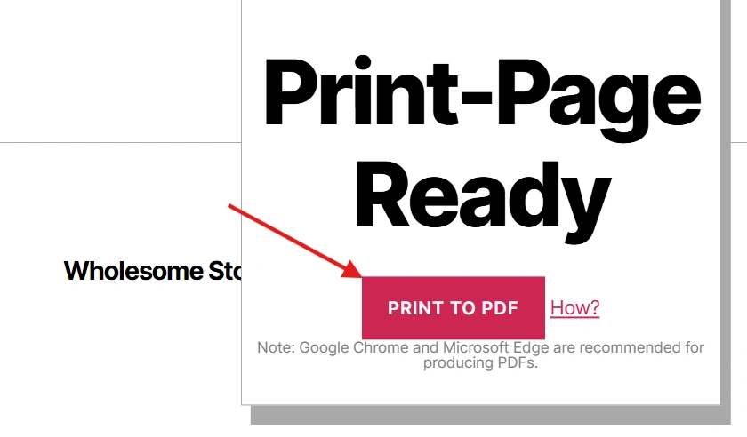 Klicken Sie auf die Schaltfläche Als PDF drucken