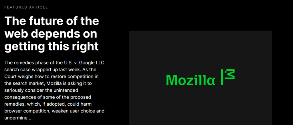Die Mozilla-Website  